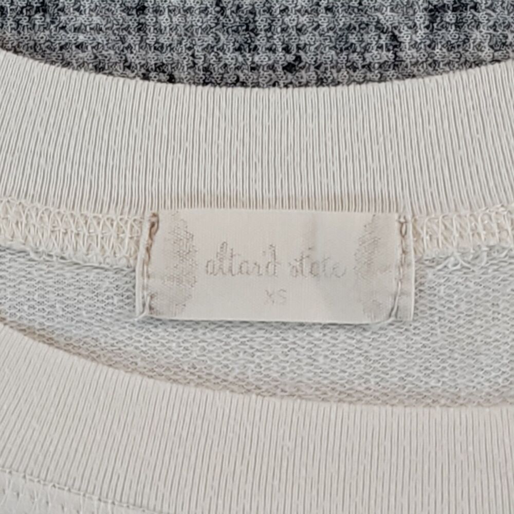 Altard State Womens XS Oversized Boxy Knit Sweatshirt Off White Cream Pullover - Picture 3 of 7